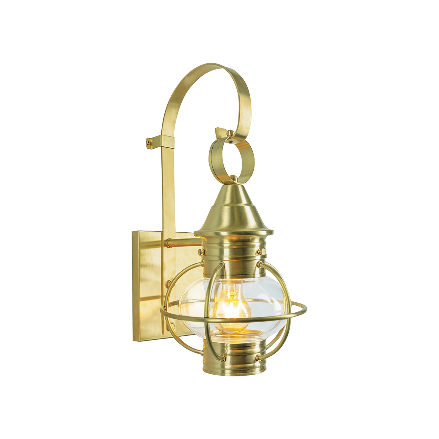 1713-SB-CL - American Onion Outdoor Wall Light - Satin Brass