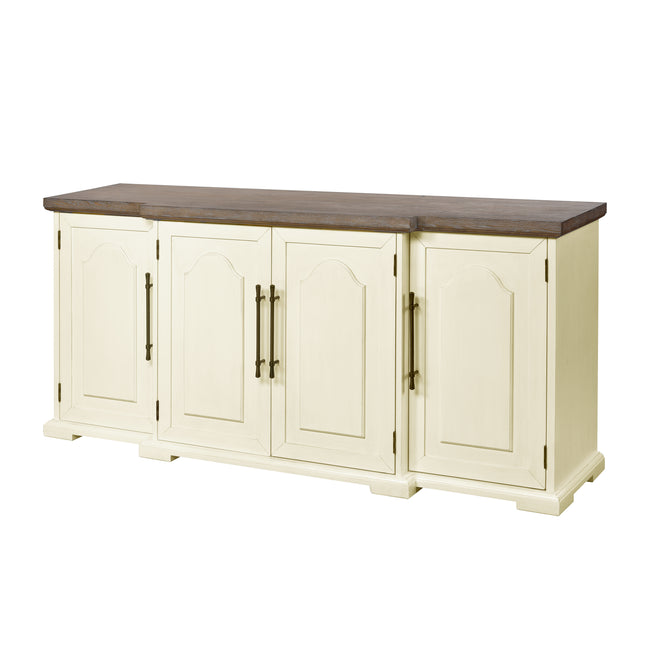 17217-CR - Locksmith Credenza - 4 Door Cream