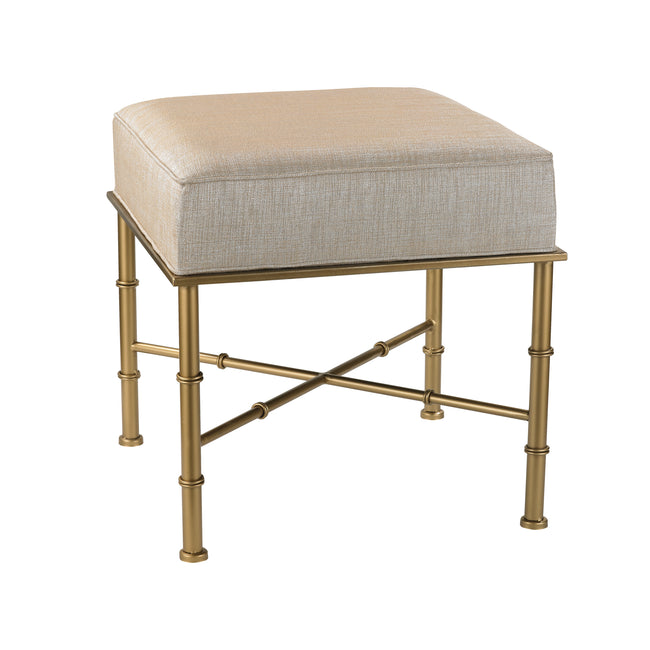 180-014 - Gold Cane Stool - Metallic Cream