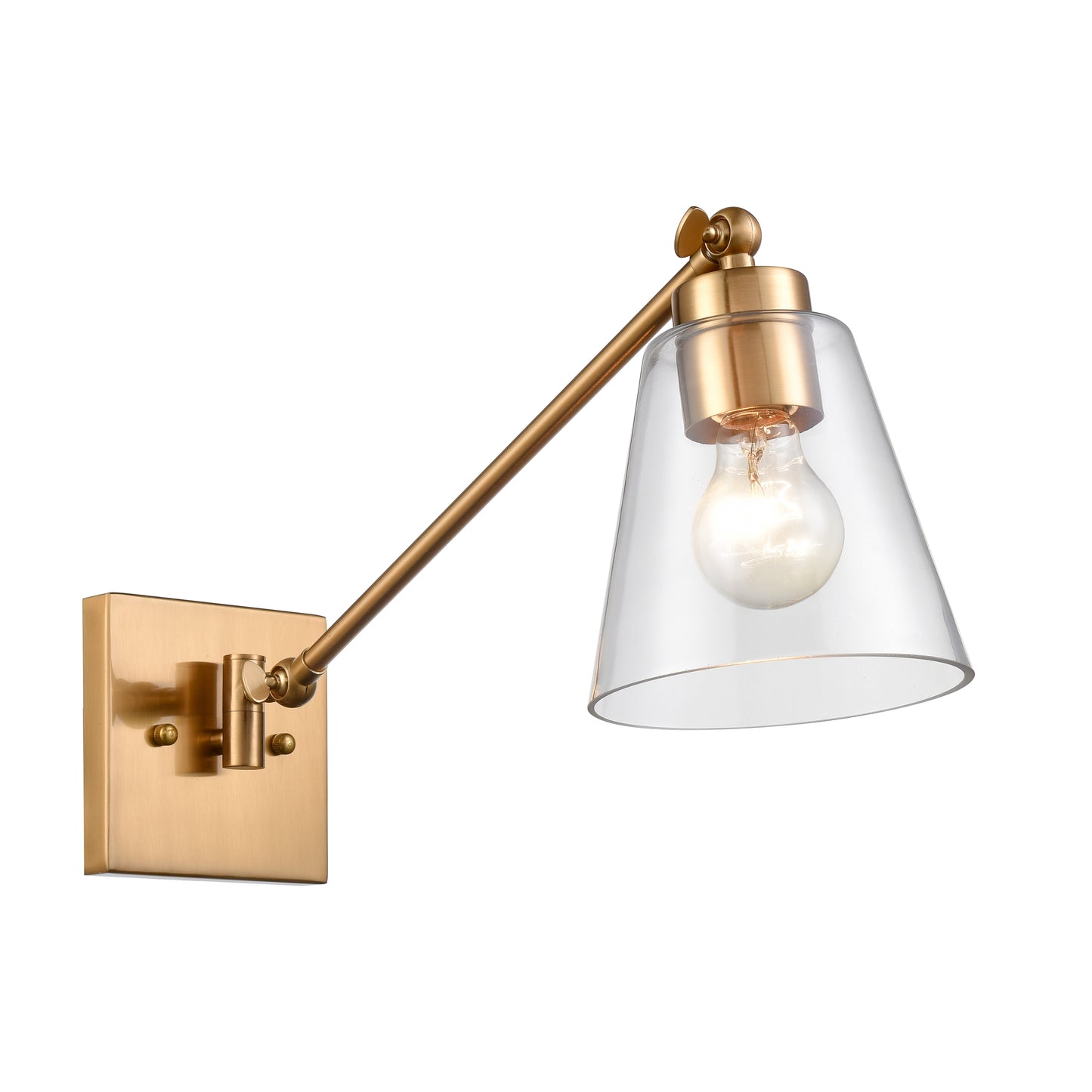 18332/1 - East Point 14.5'' High 1-Light Swingarm Sconce - Satin Brass