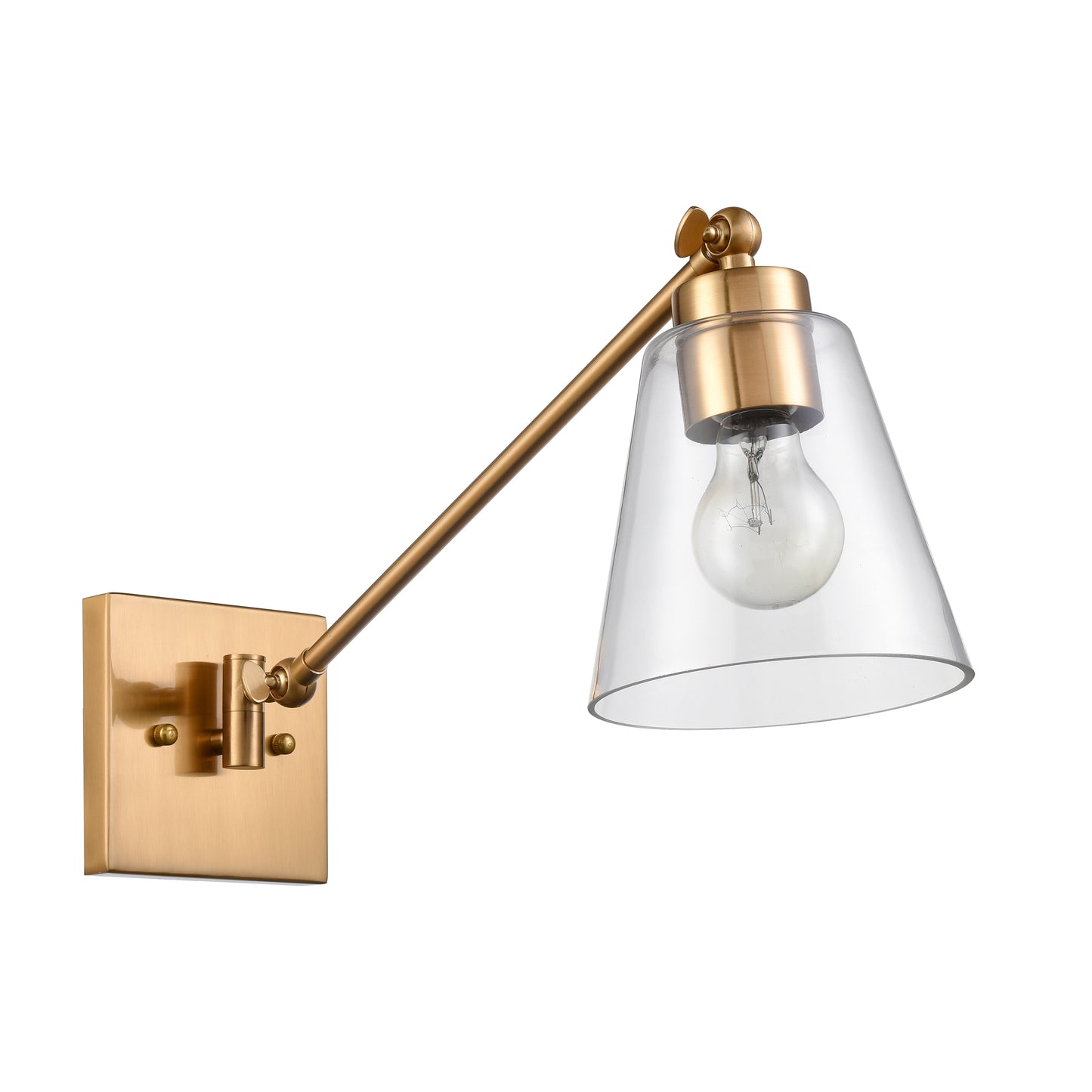 18332/1 - East Point 14.5'' High 1-Light Swingarm Sconce - Satin Brass