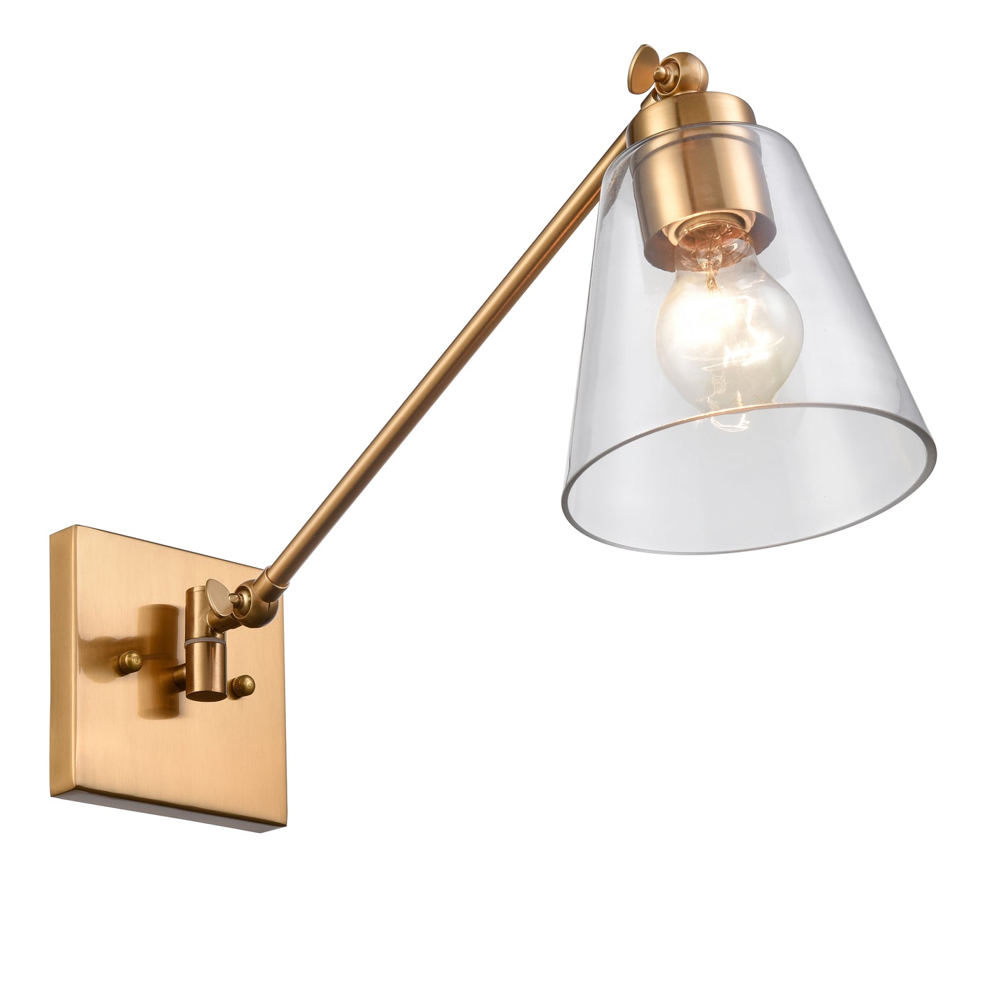 18332/1 - East Point 14.5'' High 1-Light Swingarm Sconce - Satin Brass