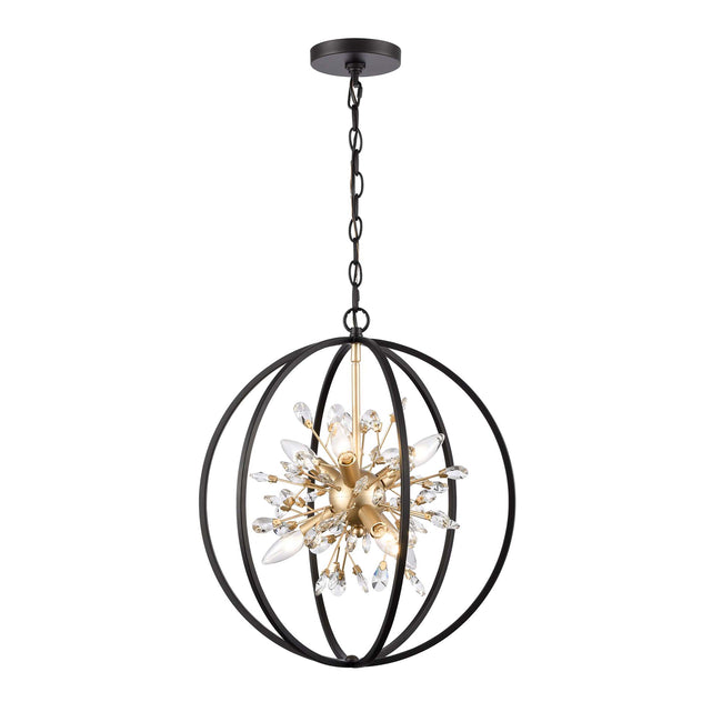 18506/6 - Clairvoyant 17.75'' Wide 6-Light Chandelier - Matte Black with Gold