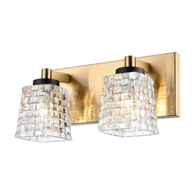 18611/2 - Candace 12'' Wide 2-Light Vanity Light - Satin Brass with Matte Black