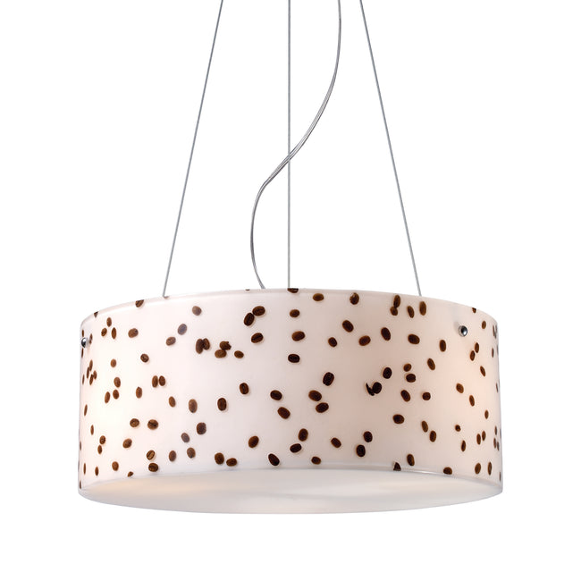 19022/3 - Modern Organics 3-Light Chandelier in Polished Chrome with Coffee Bean Shade