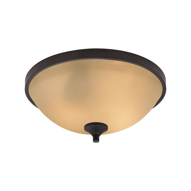 2003FM/10 - Arlington 3-Light Flush Mount in Oil Rubbed Bronze with Amber Glass