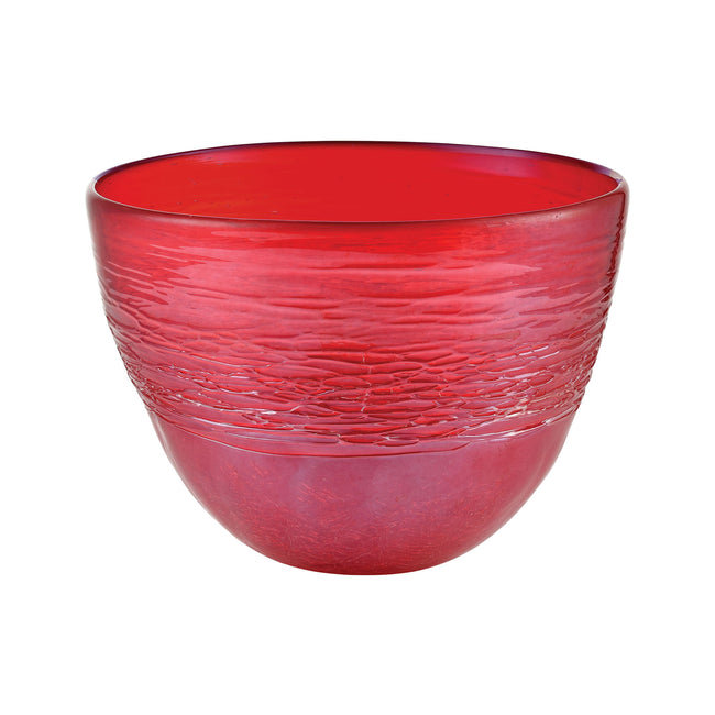 201578 - Cerise Bowl - Crimson Ice Crackle Finish