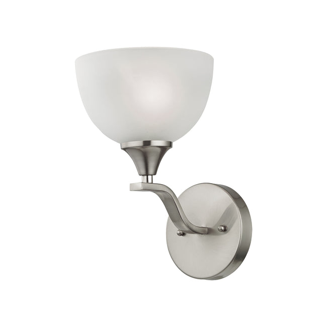 2101WS/20 - Bristol Lane 1-Light Vanity Light in Brushed Nickel with White Glass