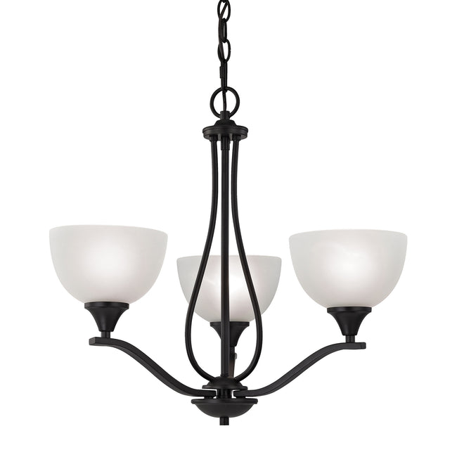 2103CH/10 - Bristol Lane 3-Light Chandelier in Oil Rubbed Bronze with White Glass