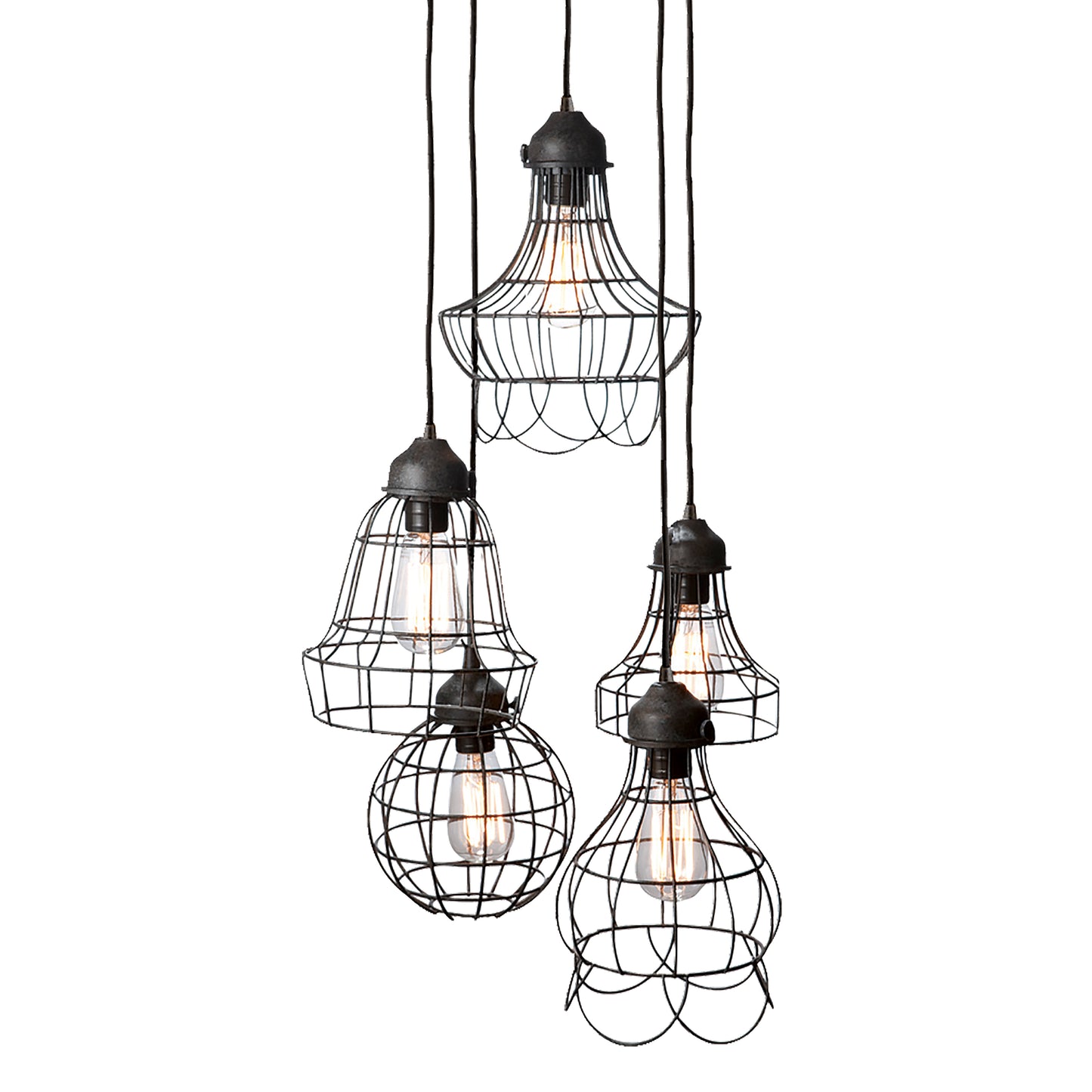 225031 - Wire 6'' Wide 5-Light Multi Pendant - Oil Rubbed Bronze