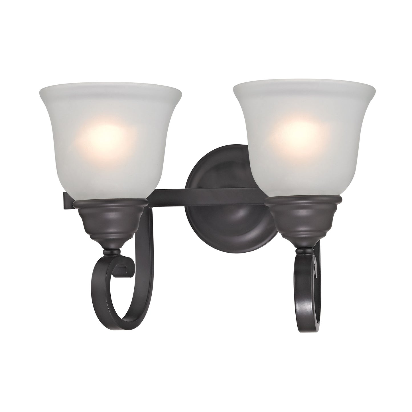 2302BB/10 - Hamilton 2-Light Vanity Light in Oil Rubbed Bronze with White Glass