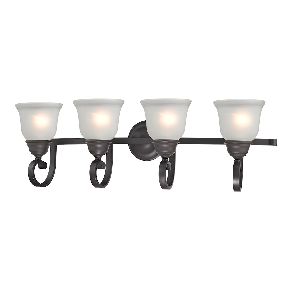 2304BB/10 - Hamilton 4-Light Vanity Light in Oil Rubbed Bronze with White Glass