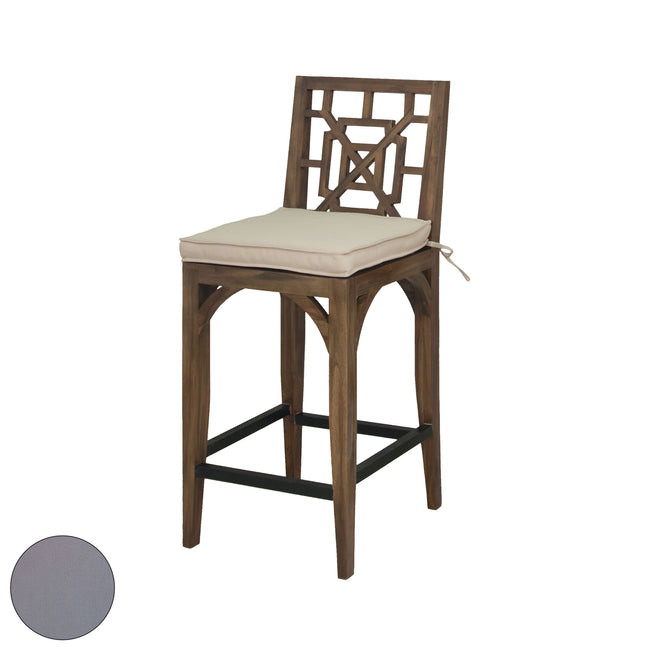 2317006GO - Teak Patio Barstool Cushion - Gray