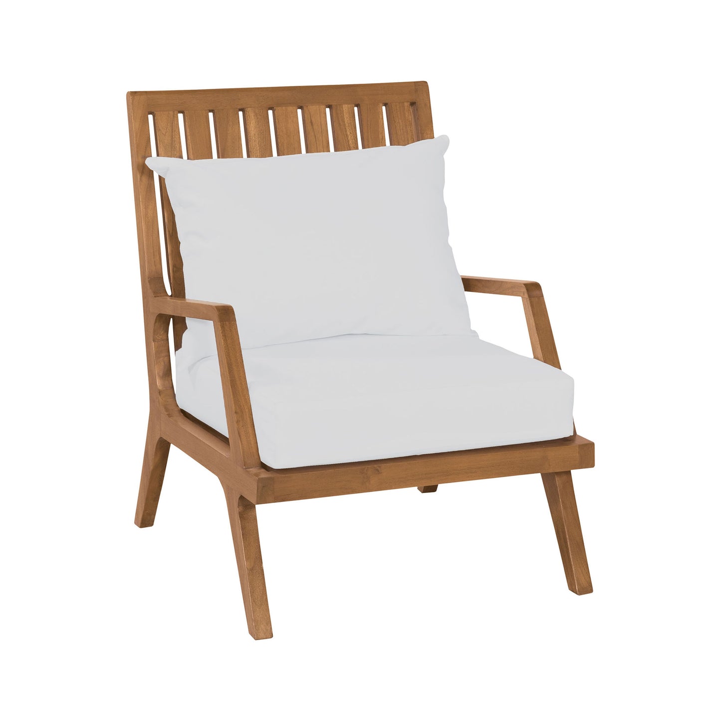 2317012S-WO - Teak Patio Lounge Chair Cushions in White