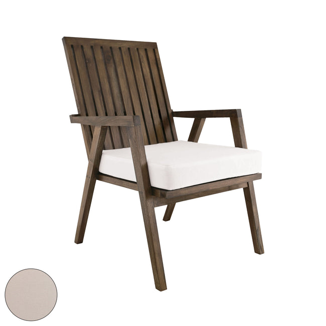 2317014CO - Teak Garden Patio Chair Cushion in Cream