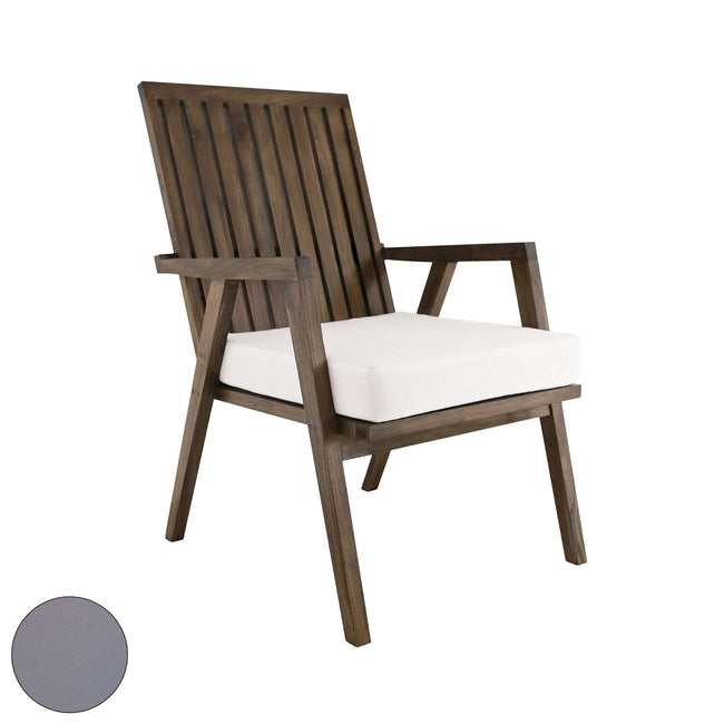 2317014GO - Teak Garden Patio Chair Cushion in Grey