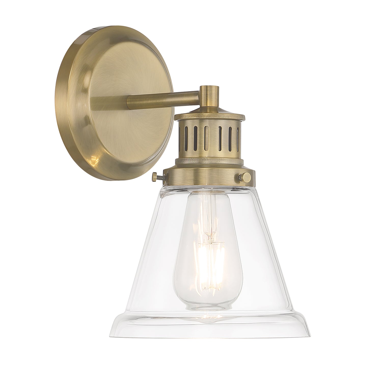 2401-AN-CL - Alden Bath Light - Antique Brass, Clear