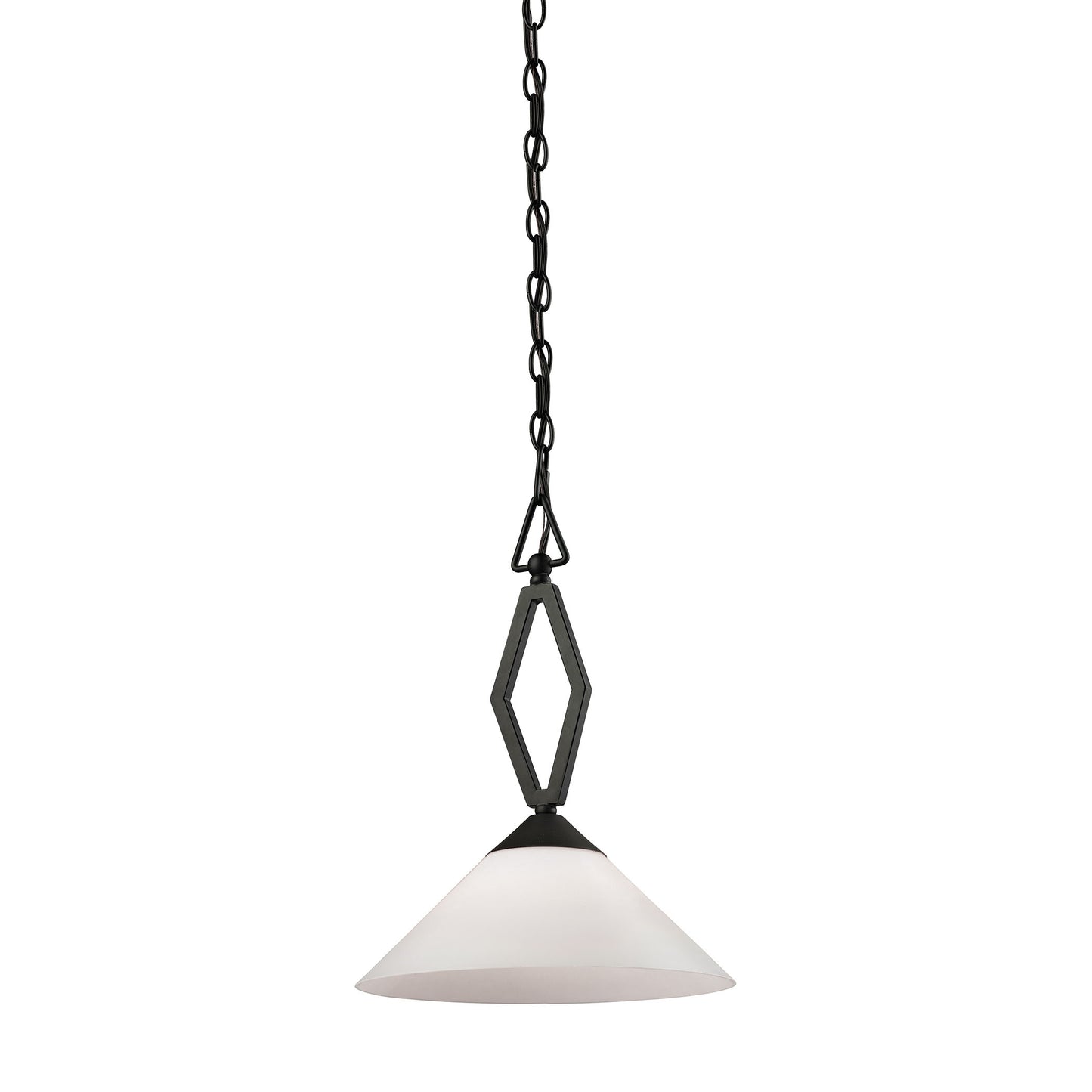 2401PL/10 - Tribecca 1-Light Mini Pendant in Oil Rubbed Bronze with White Glass