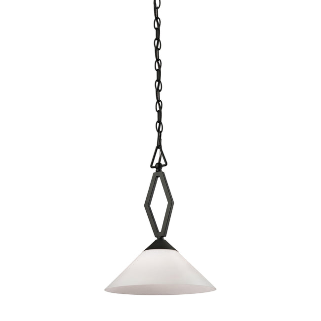 2401PL/10 - Tribecca 1-Light Mini Pendant in Oil Rubbed Bronze with White Glass