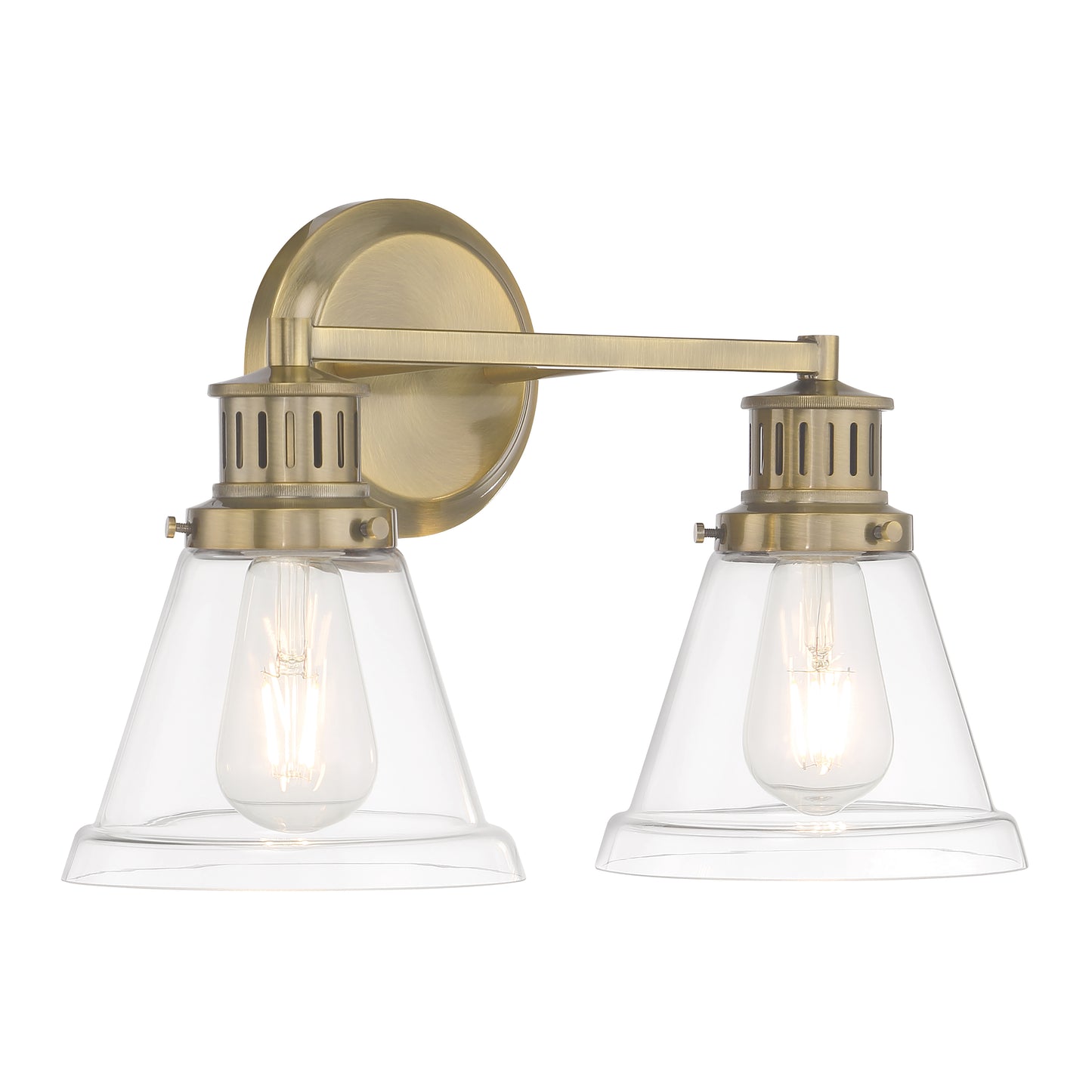 2402-AN-CL - Alden Bath Light - Antique Brass, Clear