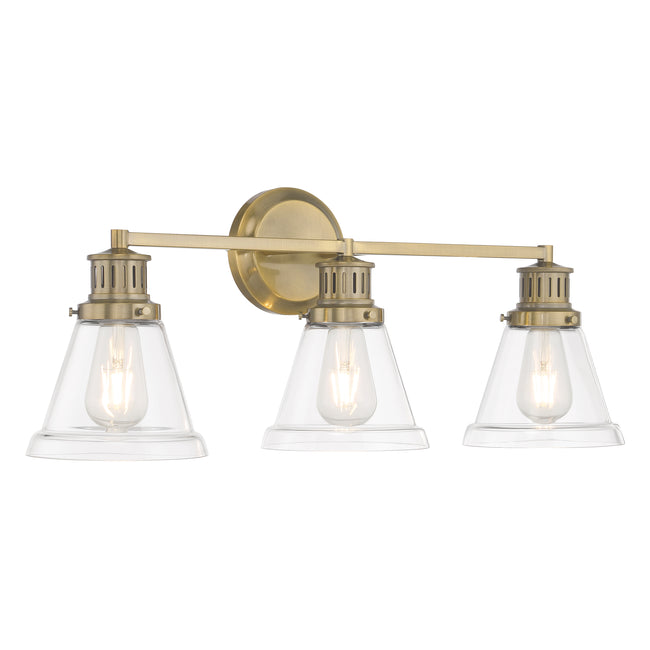 2403-AN-CL - Alden Bath Light - Antique Brass, Clear