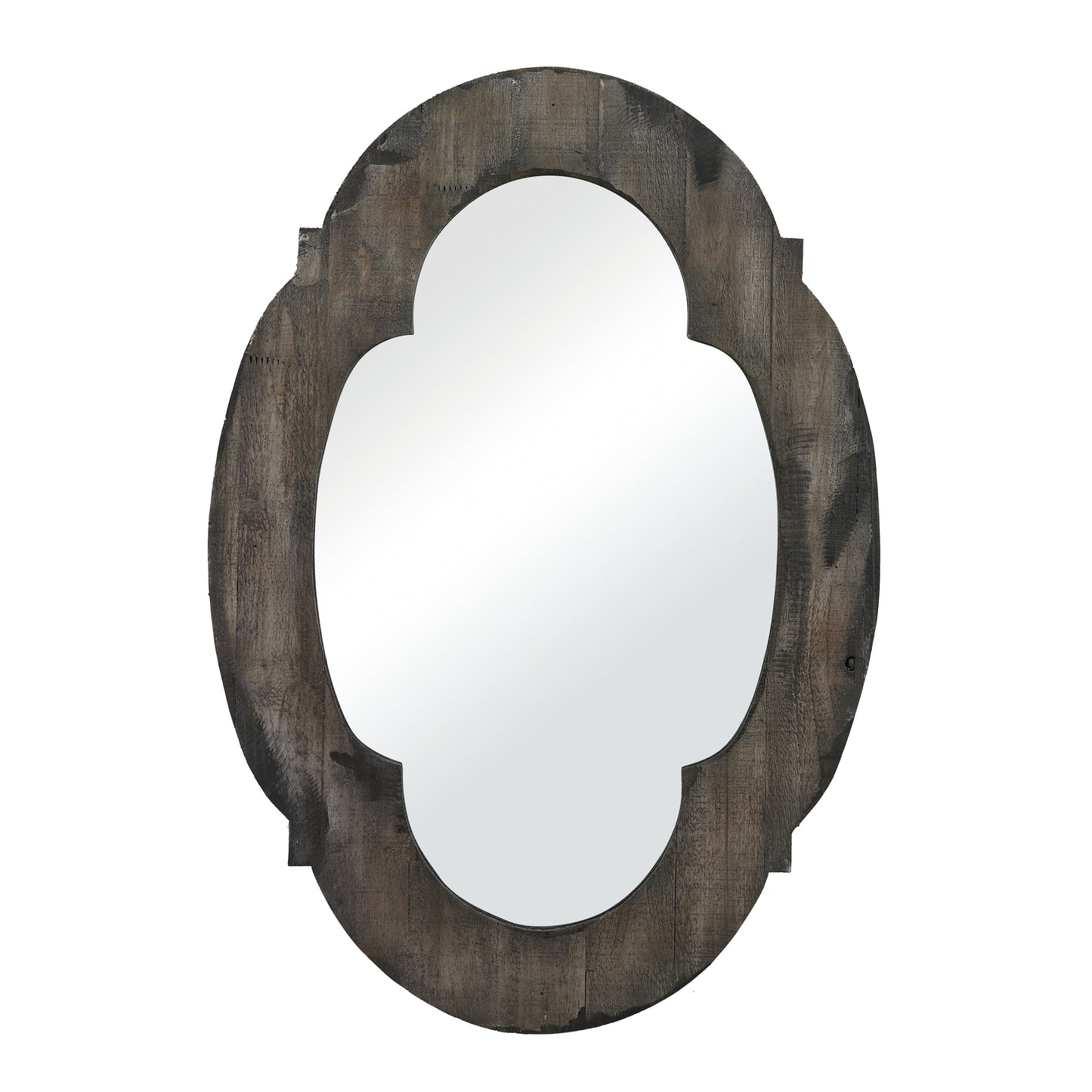 26-8654 - Wood Framed Wall Mirror - Aged Gray