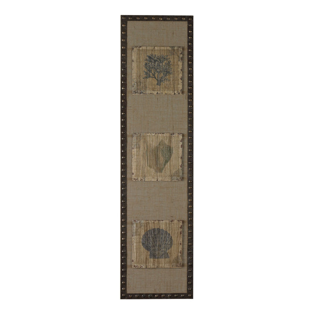 26-8682 - Ricken Coastal (Hand-painted Wood Tile Mounted on Linen with Nail Head Frame)