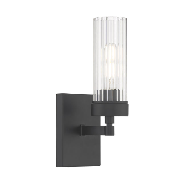 2611-MB-CL - Lida Glass Bath Light - Matte Black