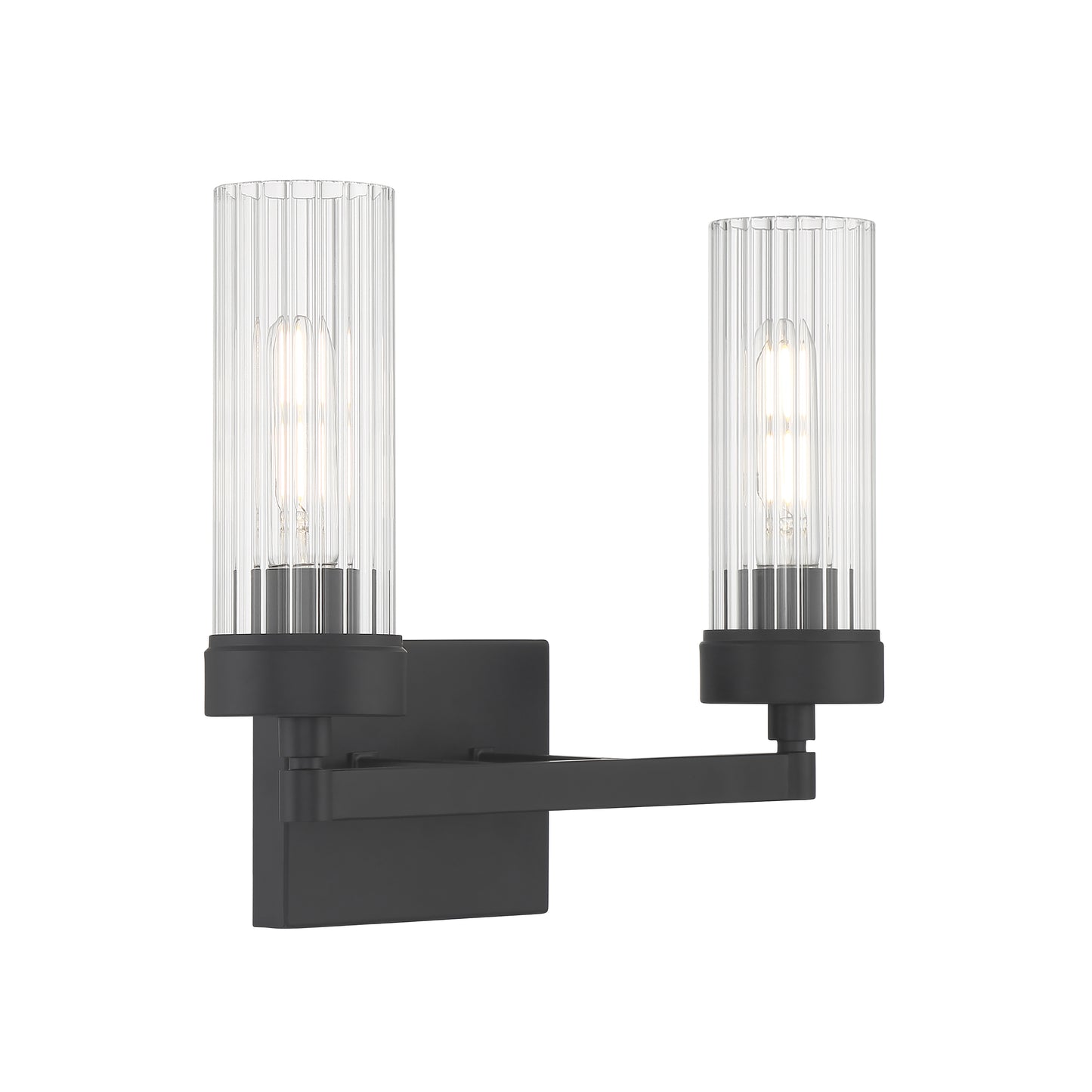 2612-MB-CL - Lida Glass Bath Light - Matte Black