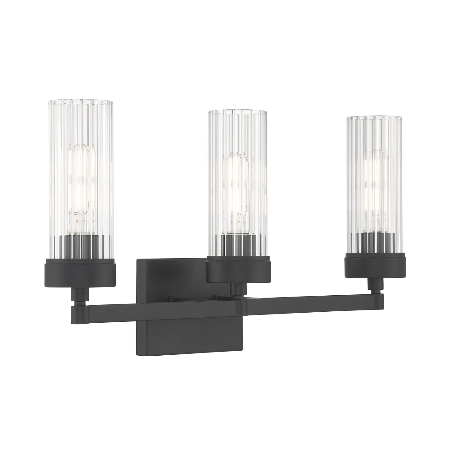 2613-MB-CL - Lida Glass Bath Light - Matte Black