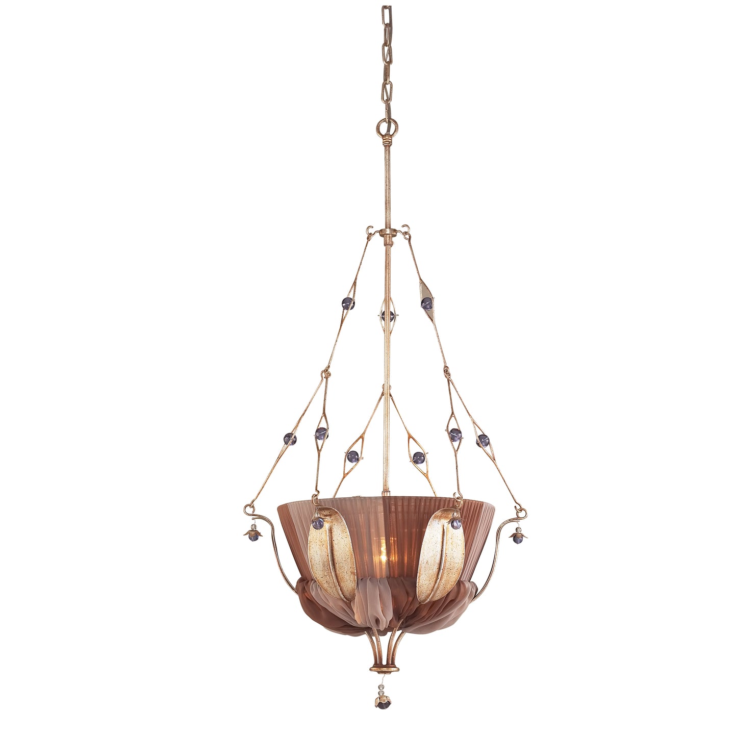 2703/1 - OLIVISSA COLLECTION 1-LIGHT PENDANT in A BRONZED SILVER FINISH ---