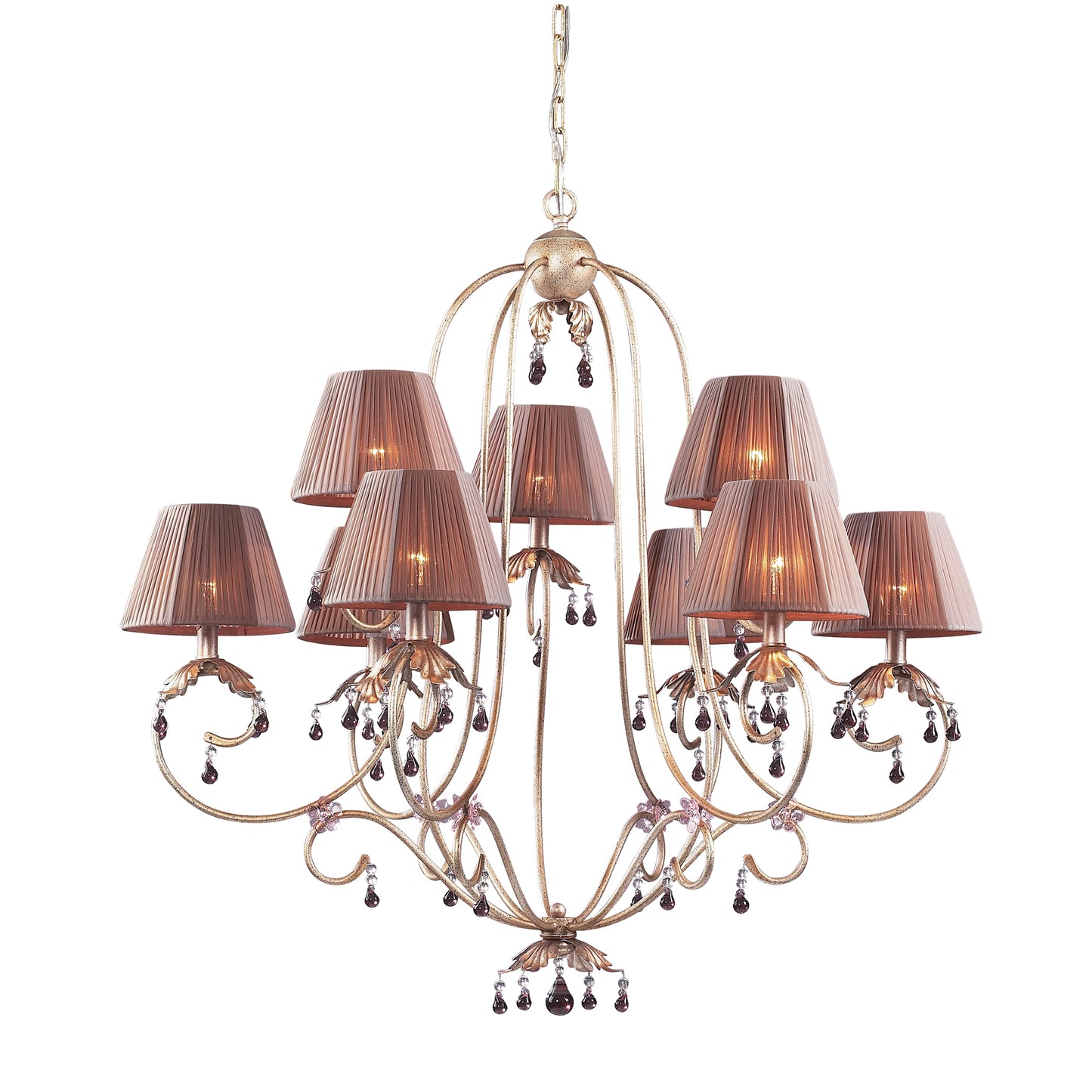 2706/6+3 - Olivissa Collection 9-Light Chandelier in a Bronzed Silver Finish