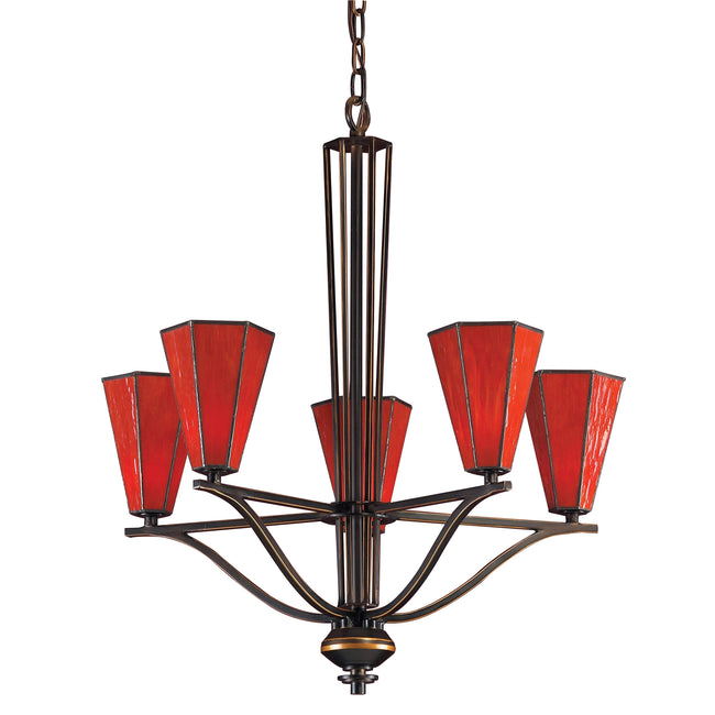 2869/5 - Mission 23'' Wide 5-Light Chandelier - Aged Bronze