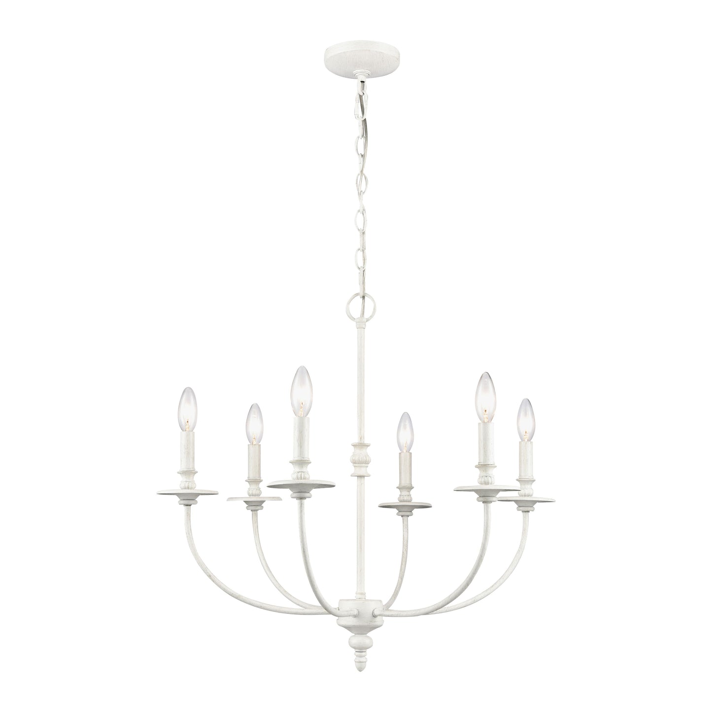 28902/6 - Hartford 25'' Wide 6-Light Chandelier - Farmhouse White