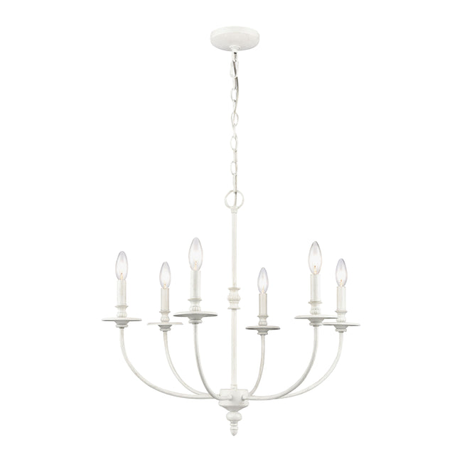 28902/6 - Hartford 25'' Wide 6-Light Chandelier - Farmhouse White