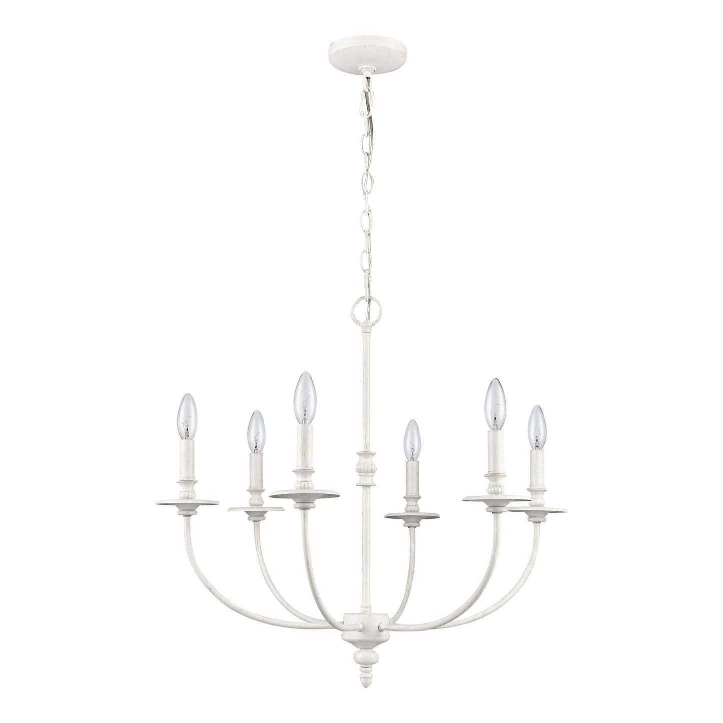 28902/6 - Hartford 25'' Wide 6-Light Chandelier - Farmhouse White