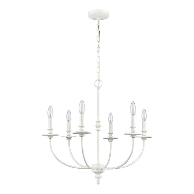 28902/6 - Hartford 25'' Wide 6-Light Chandelier - Farmhouse White