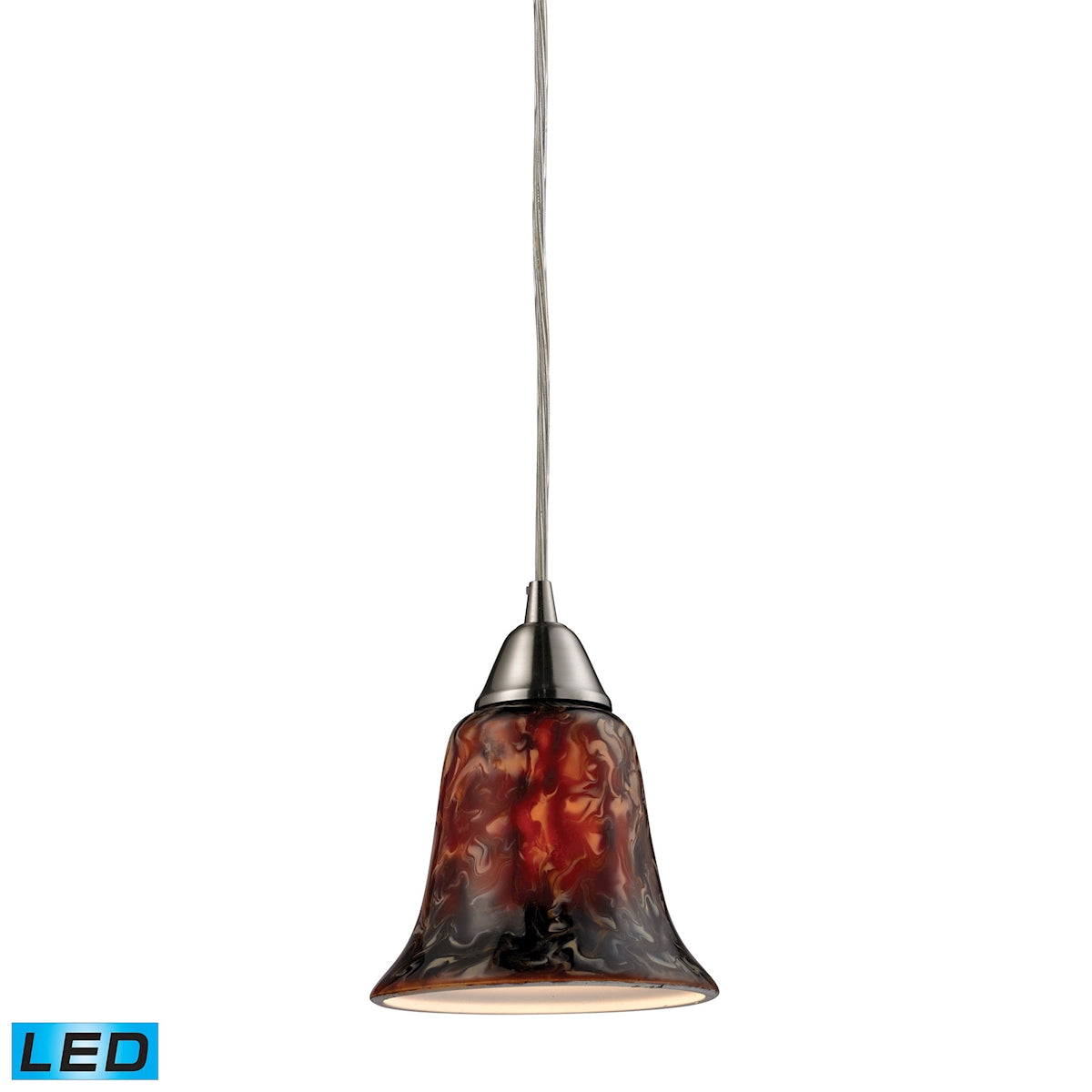 31130/1FDG-LED - Confections 1-Light Pendant in Satin Nickel - Includes LED Bulbs