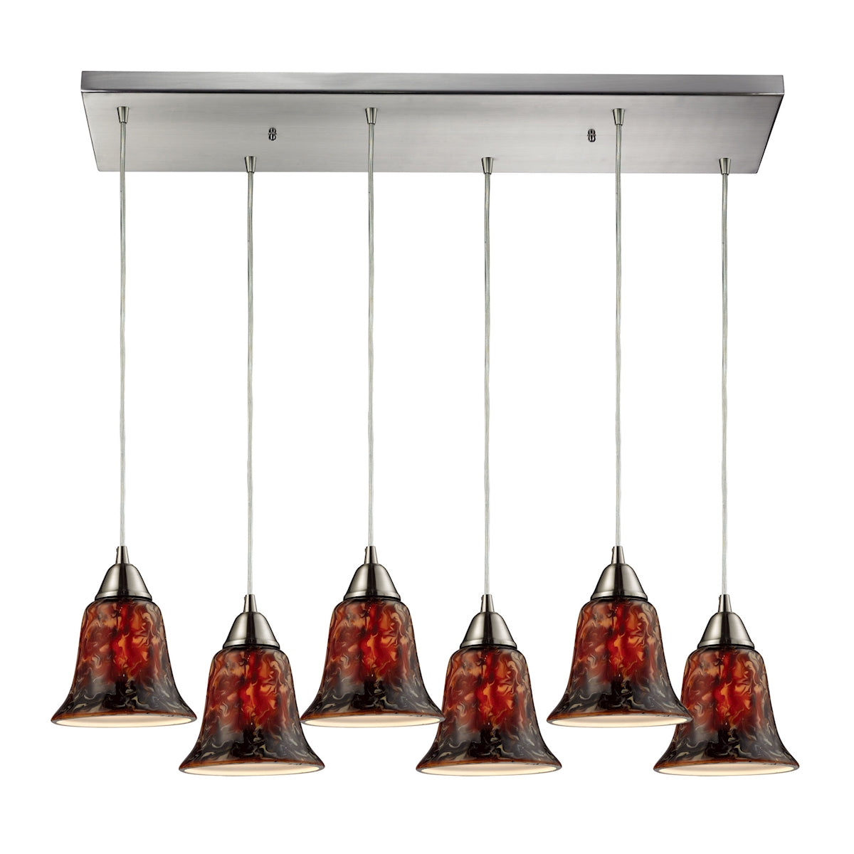 31130/6RC-FDG - Confections 6-Light Pendant in Satin Nickel