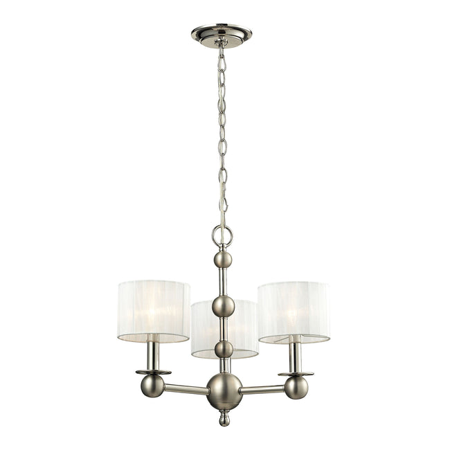 31492/3 - Meridian 19'' Wide 3-Light Chandelier - Polished Nickel