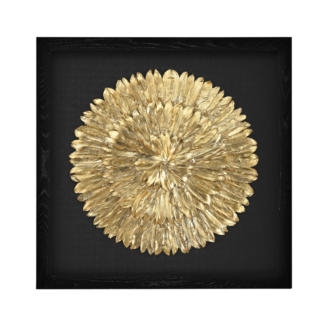 3168-019 - Gold Feather Dimensional Wall Art - Spiral