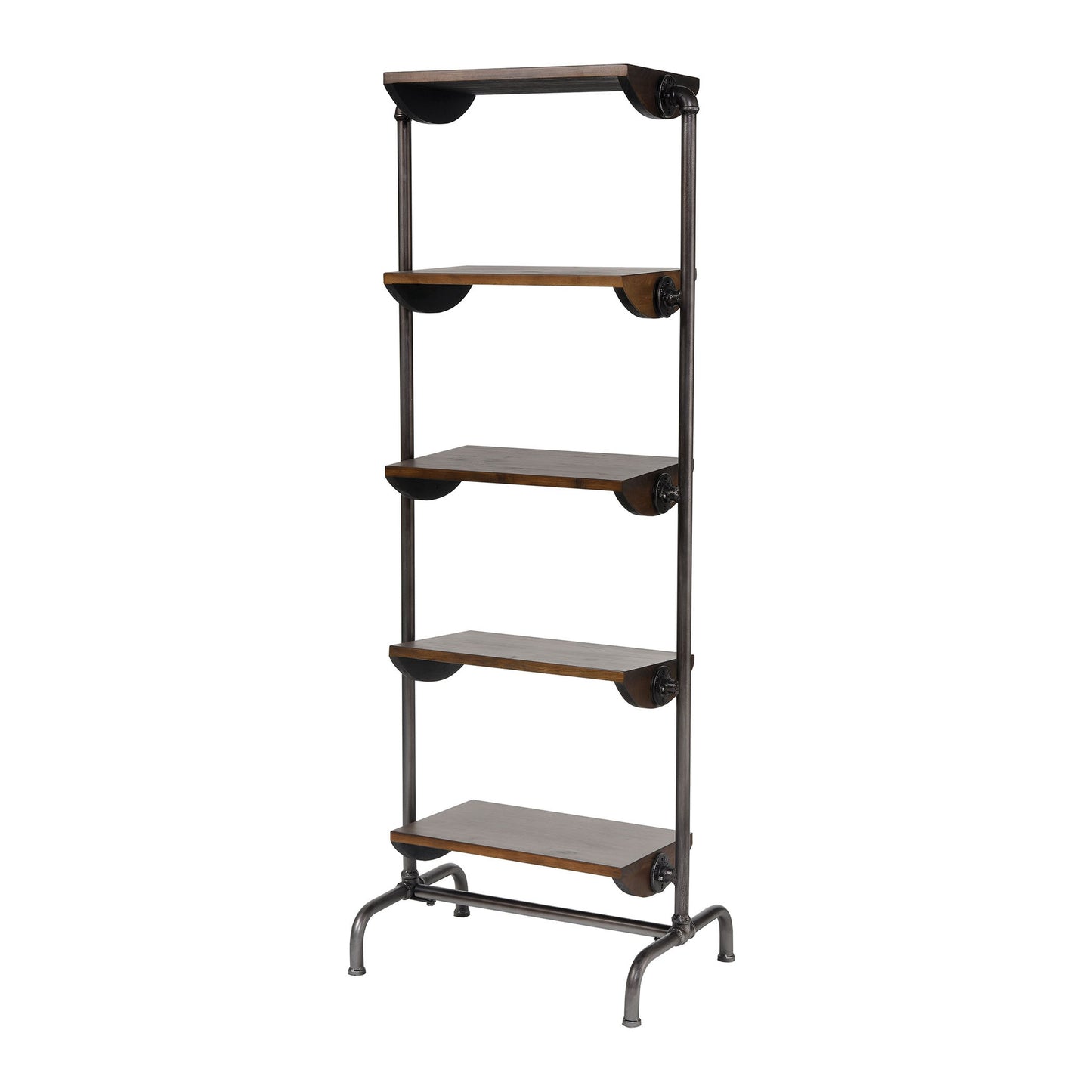 3200-234 - Industry City Bookcase in Black and Natural Wood Tone