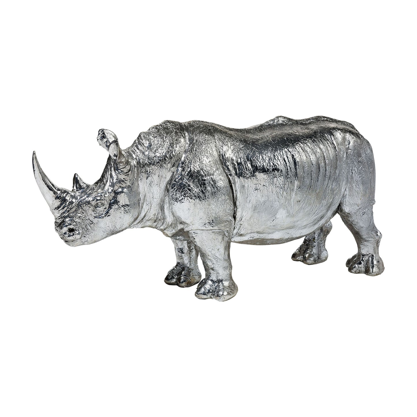 3212-1049 - Silver Rhino Sculpture