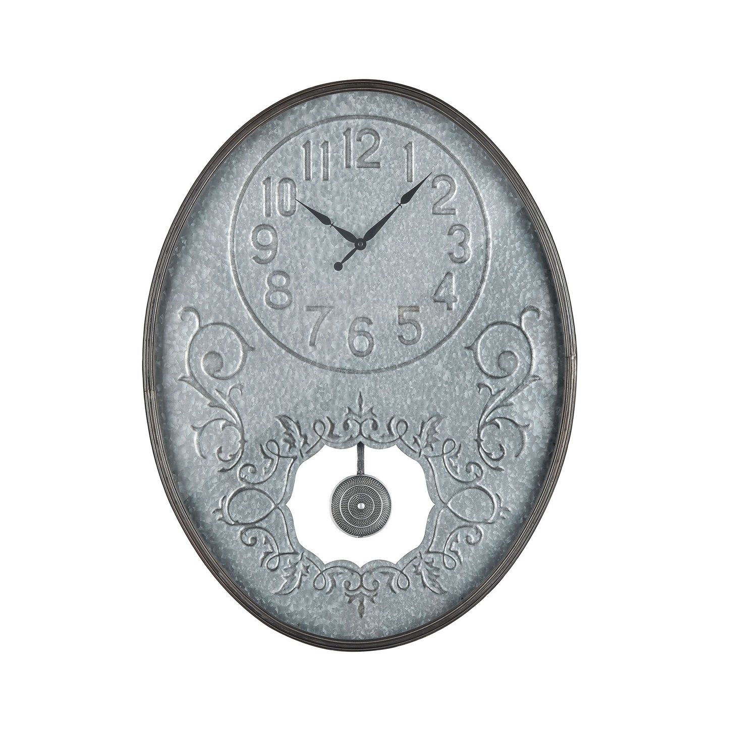 3214-1033 - Jane Wall Clock in Galvanized Steel and Bronze