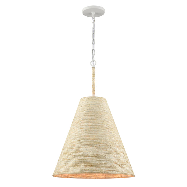 32456/1 - Abaca 17'' Wide 1-Light Pendant - Textured White