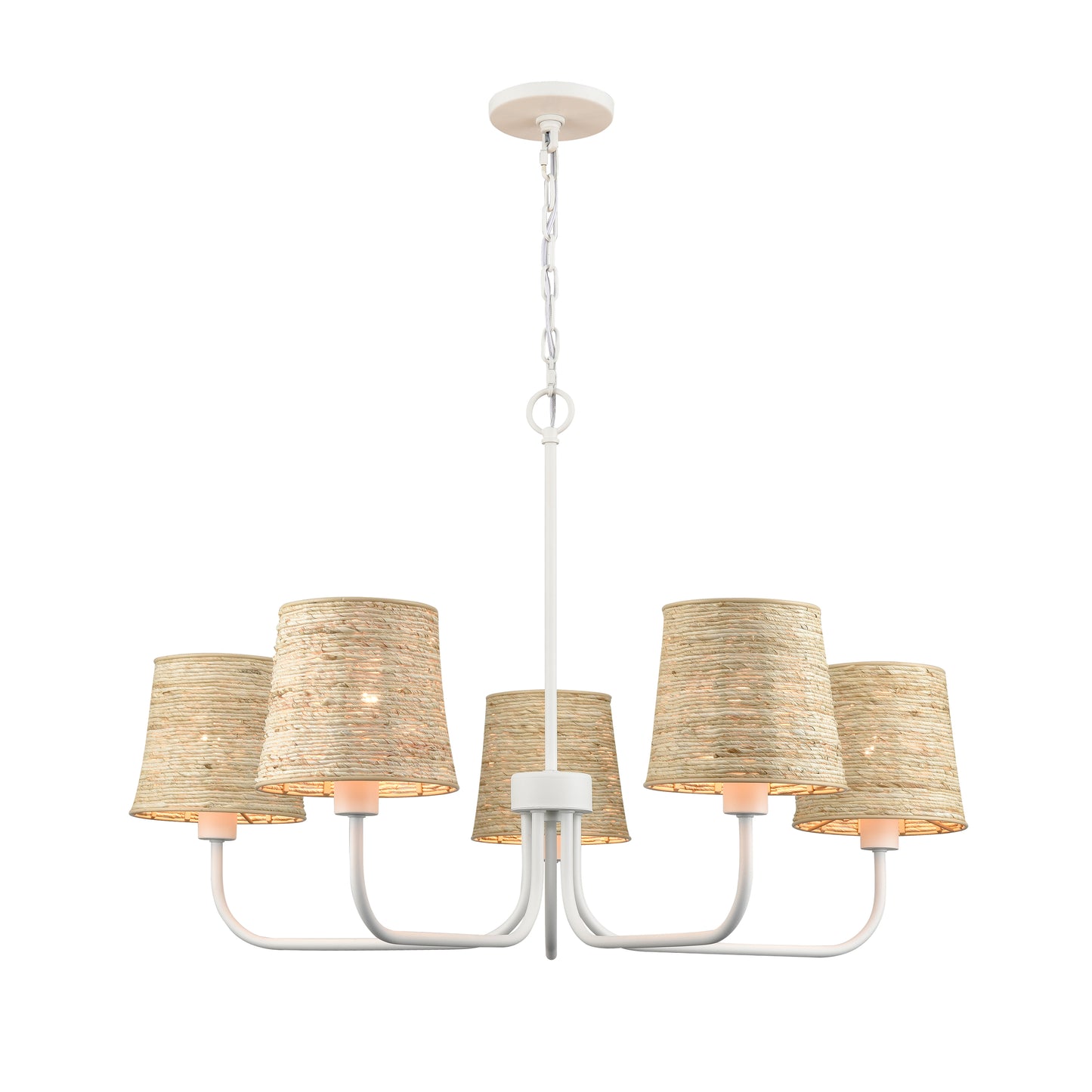 32457/5 - Abaca 34'' Wide 5-Light Chandelier - Textured White