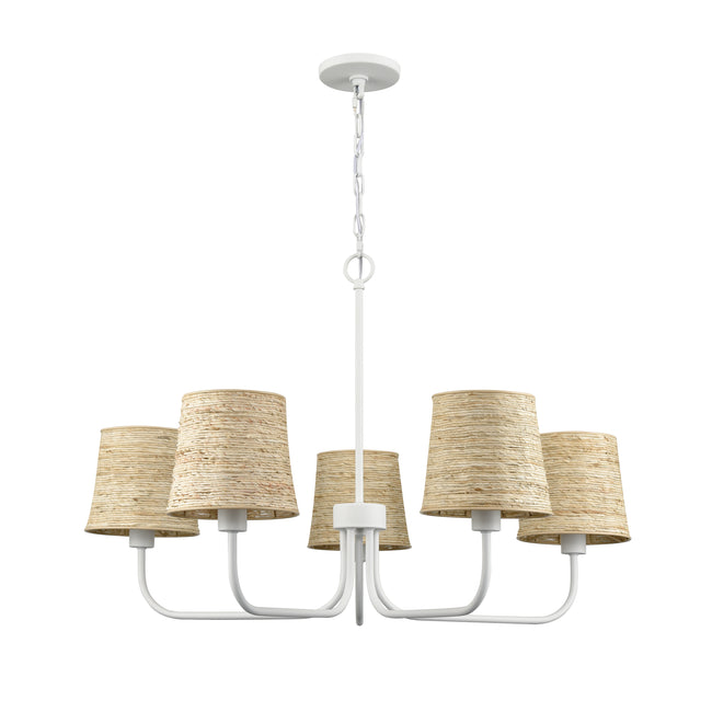 32457/5 - Abaca 34'' Wide 5-Light Chandelier - Textured White