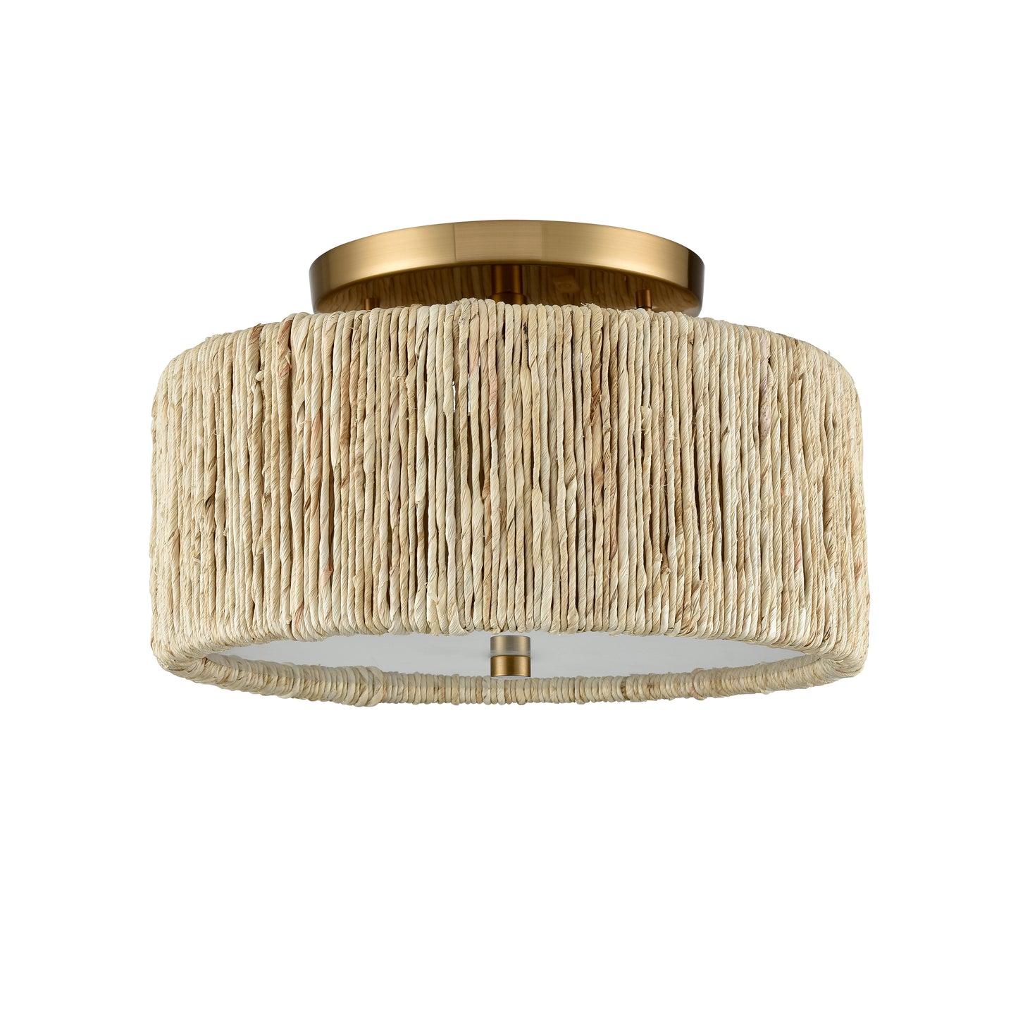 32468/2 - Abaca 13.75'' Wide 2-Light Semi Flush Mount - Satin Brass