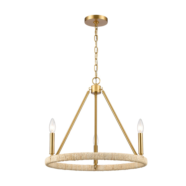 32473/3 - Abaca 20'' Wide 3-Light Chandelier - Brushed Gold