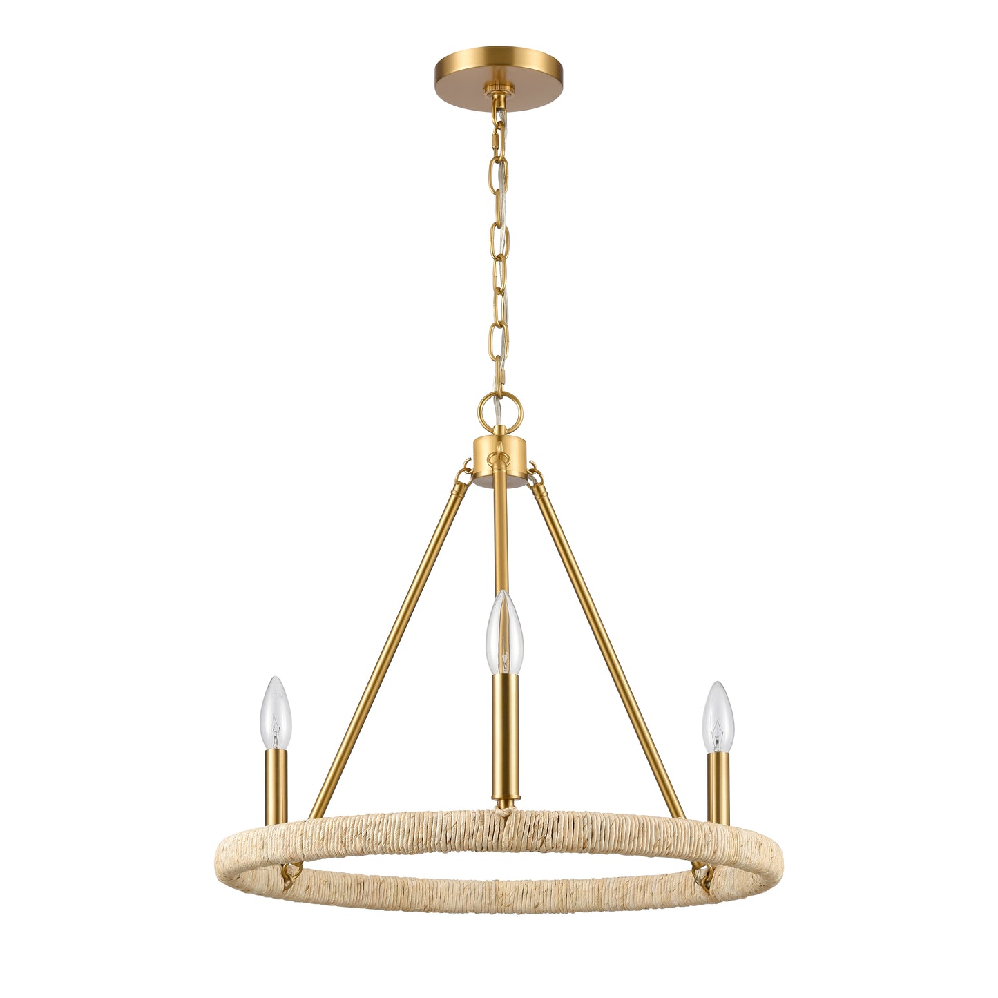 32473/3 - Abaca 20'' Wide 3-Light Chandelier - Brushed Gold